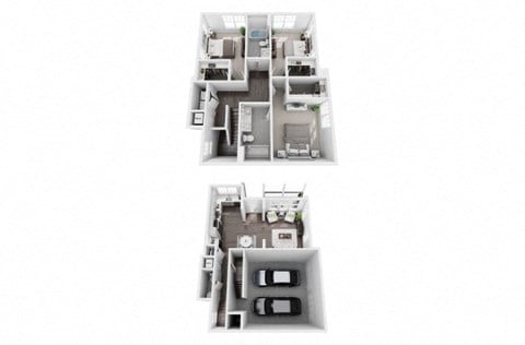 Floor plan for 3 beds, 2.5 baths, 1600 sqft